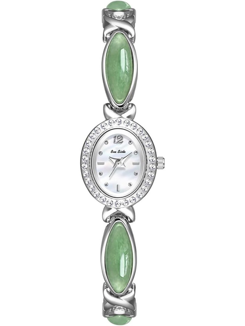 Women's Silver Gold-Tone Bracelet Small Oval Face Vintage Dress Wrist Watches
